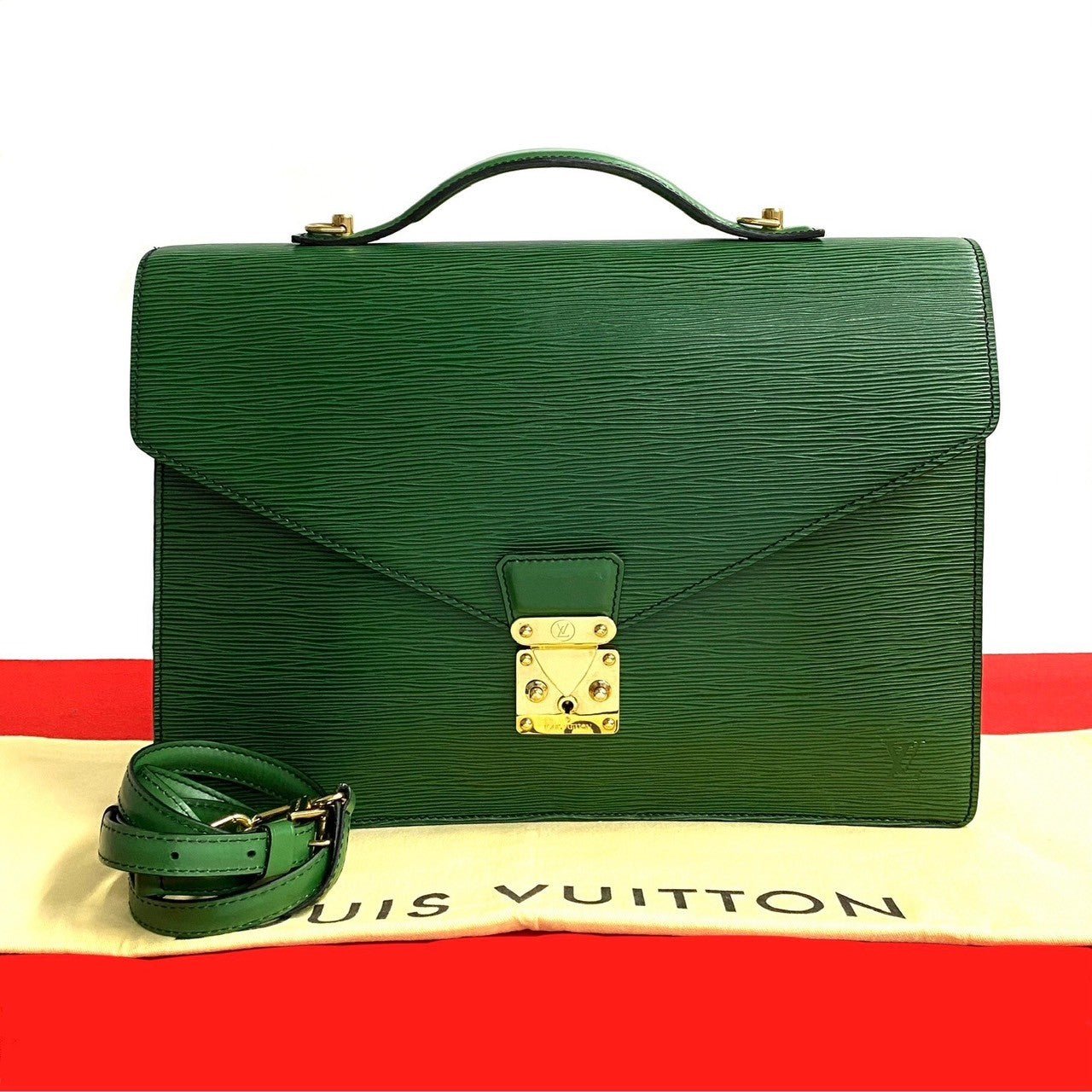 LOUIS VUITTON Shoulder Bag Epi Leather green Epi Port Documan mens Used | AlmaBagz - Image 10