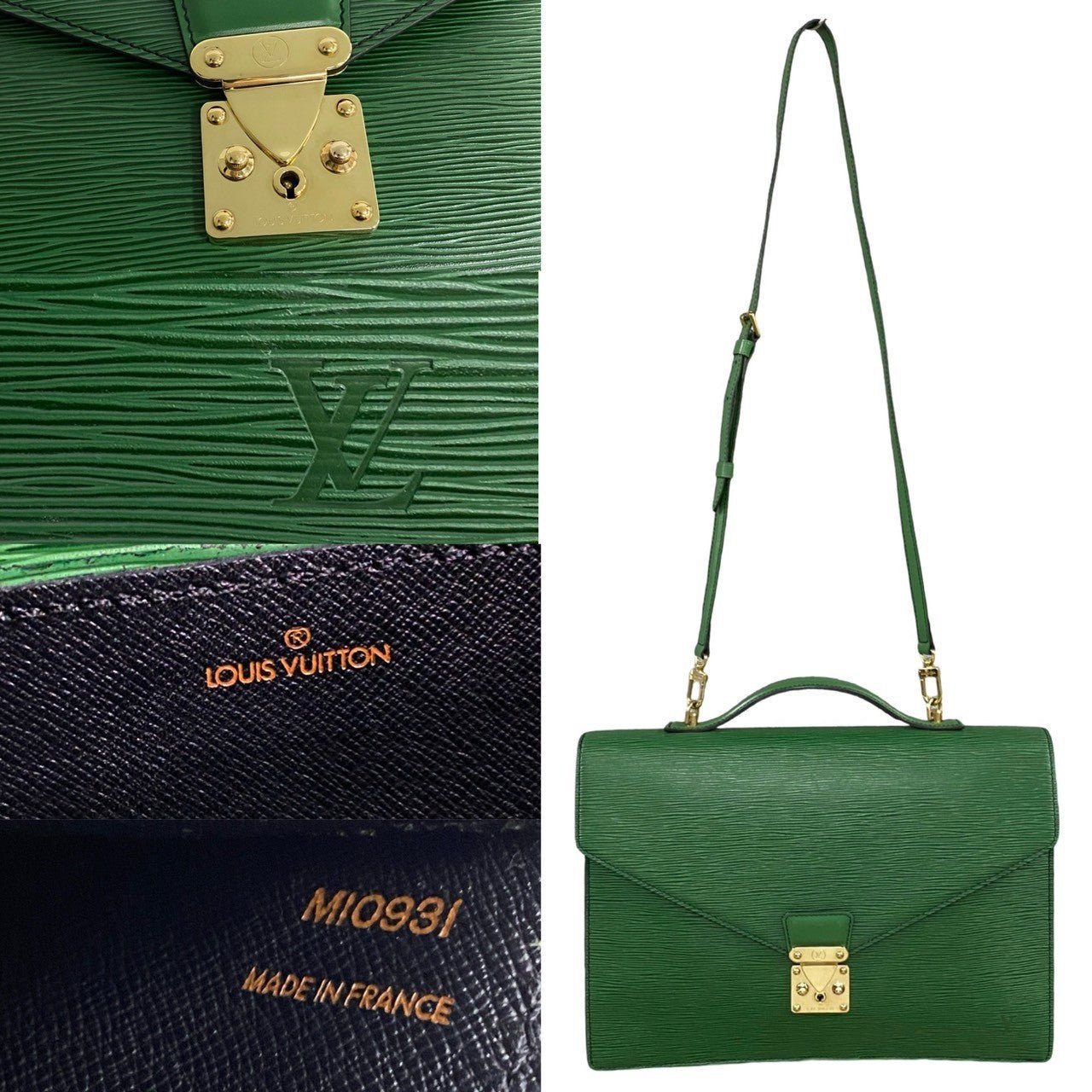 LOUIS VUITTON Shoulder Bag Epi Leather green Epi Port Documan mens Used | AlmaBagz - Image 3