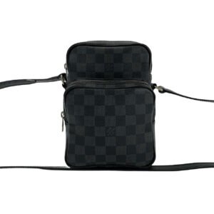 LOUIS VUITTON Shoulder Bag leather black Damier Graft Rem | AlmaBagz