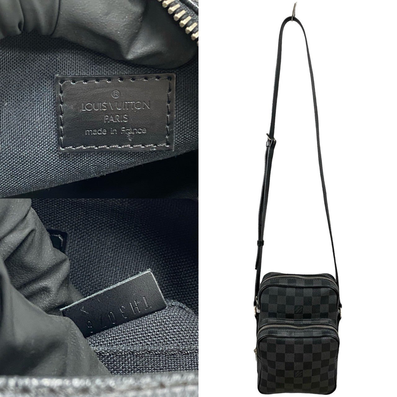 LOUIS VUITTON Shoulder Bag leather black Damier Graft Rem | AlmaBagz - Image 3