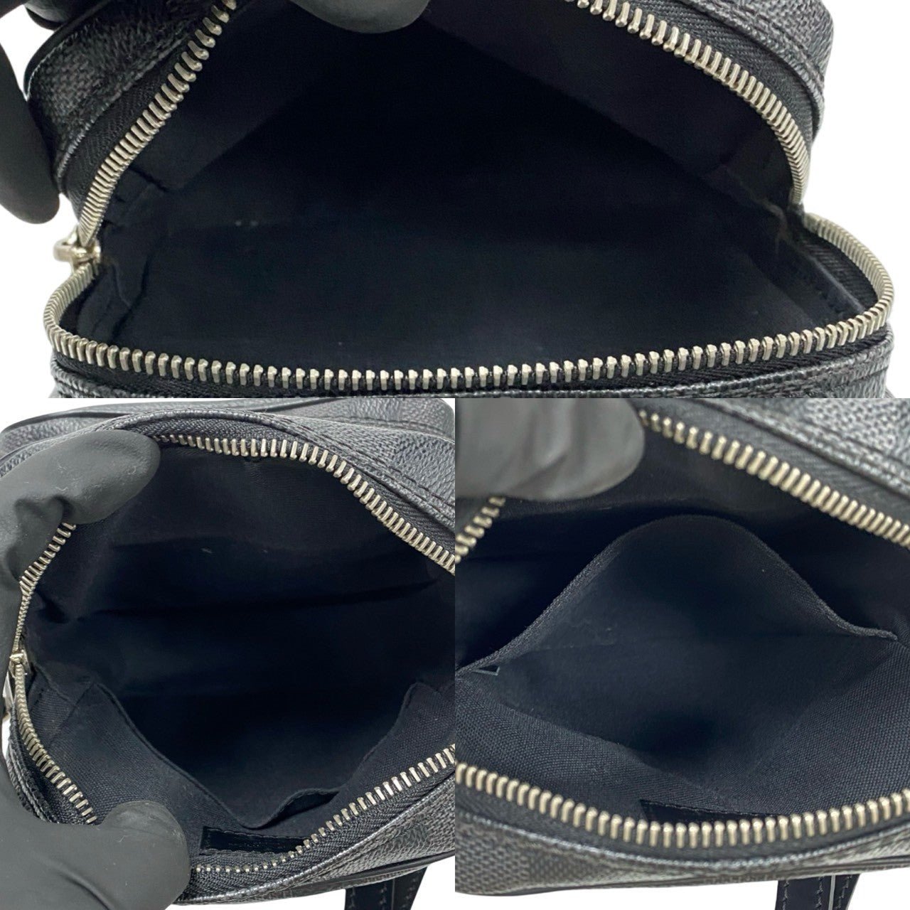 LOUIS VUITTON Shoulder Bag leather black Damier Graft Rem | AlmaBagz - Image 8