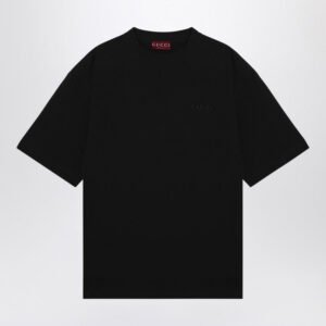 Gucci Oversized Black T-Shirt With Logo Men | AlmaBagz