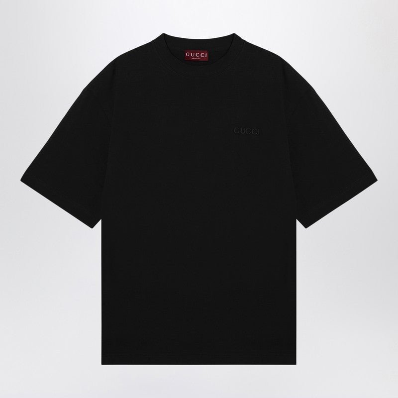 Gucci Oversized Black T-Shirt With Logo Men | AlmaBagz