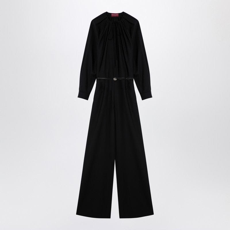 Gucci Black Wool Suit With Belt Women | AlmaBagz