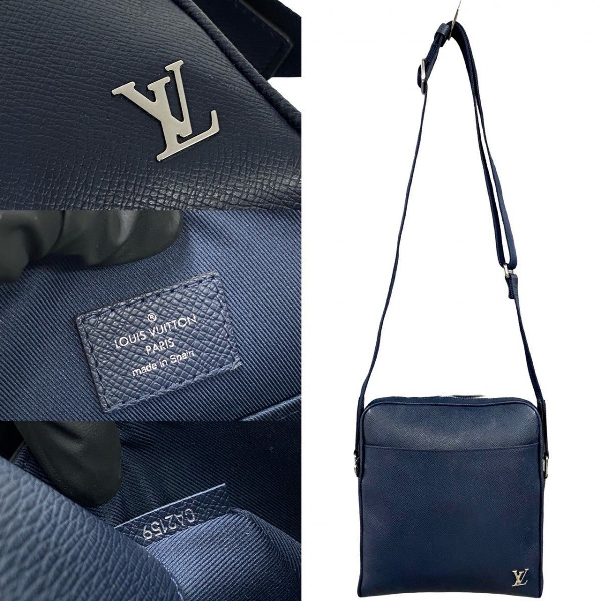 LOUIS VUITTON Shoulder Bag leather Navy Taiga Messenger PPM | AlmaBagz - Image 3