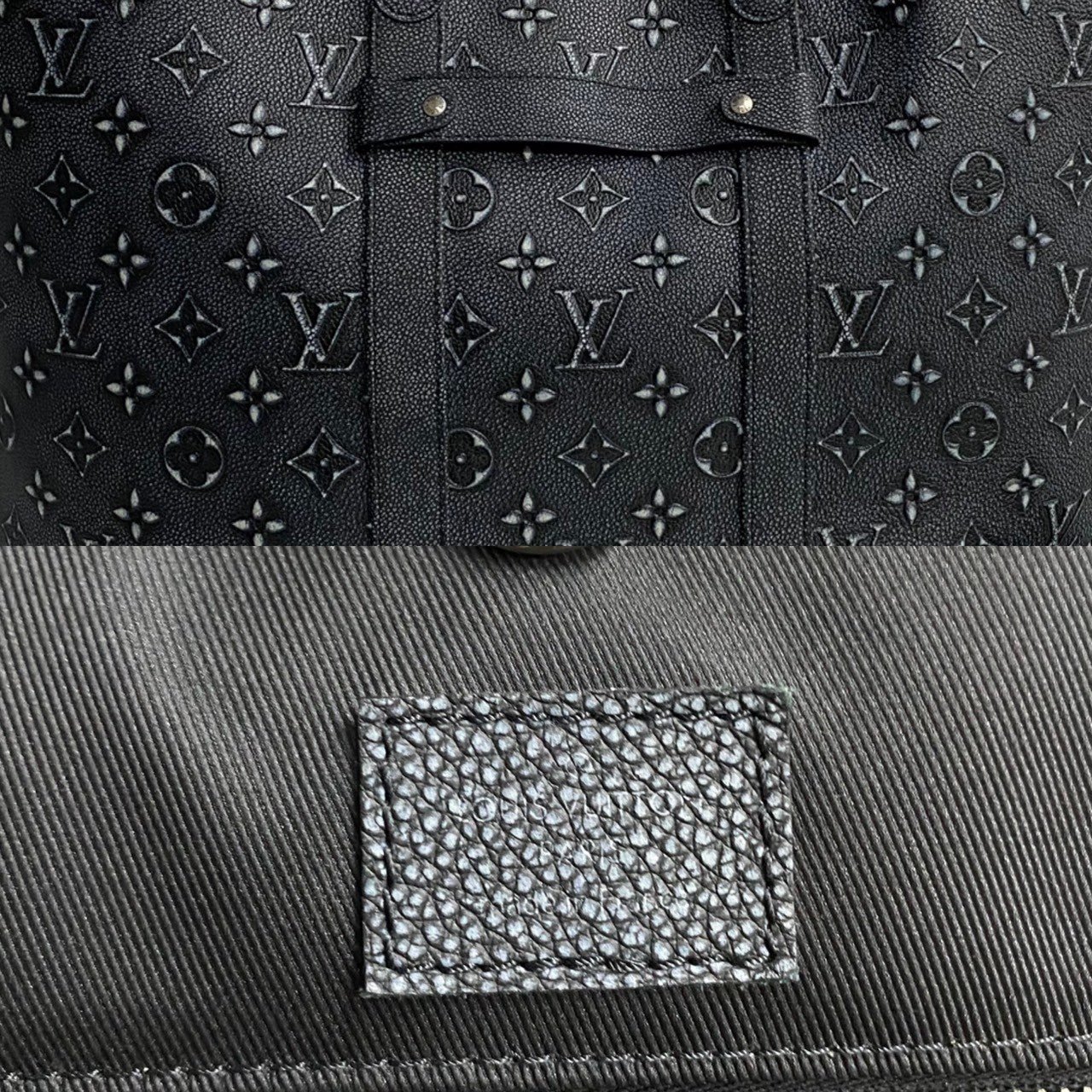 LOUIS VUITTON Shoulder Bag leather gray Monogram trolley tote mens Used | AlmaBagz - Image 3