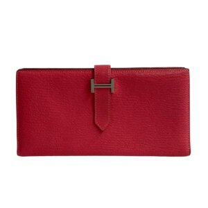 HERMES Bifold Wallet Shave pink Bane Souffle Women Used | AlmaBagz