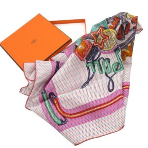 HERMES scarf silk black Carre70 Chevaloscope Neon Pointier Chevaloscope Neon | AlmaBagz