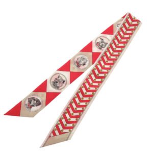 HERMES scarf silk Rouge Twilly colliers et chiens collar and dog | AlmaBagz