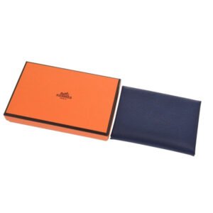 HERMES Card Case Epsom Blue Safir Calvi Duo Verso Women Used | AlmaBagz