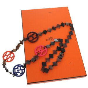 HERMES Necklace Buffalo horn multicolor Long necklace DIVA Women Used | AlmaBagz