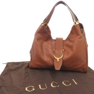 GUCCI Handbag 296856 leather Brown Soft Stirrup | AlmaBagz