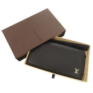 LOUIS VUITTON Long Wallet Purse M69409 Taiga Noir Taiga Zippy dragonne | AlmaBagz