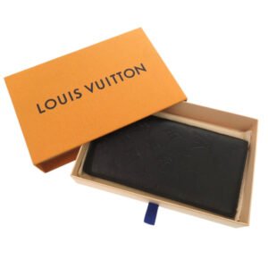 LOUIS VUITTON Long Wallet Purse M62900 leather Noir Monogram shadow Portefeuille Braza | AlmaBagz