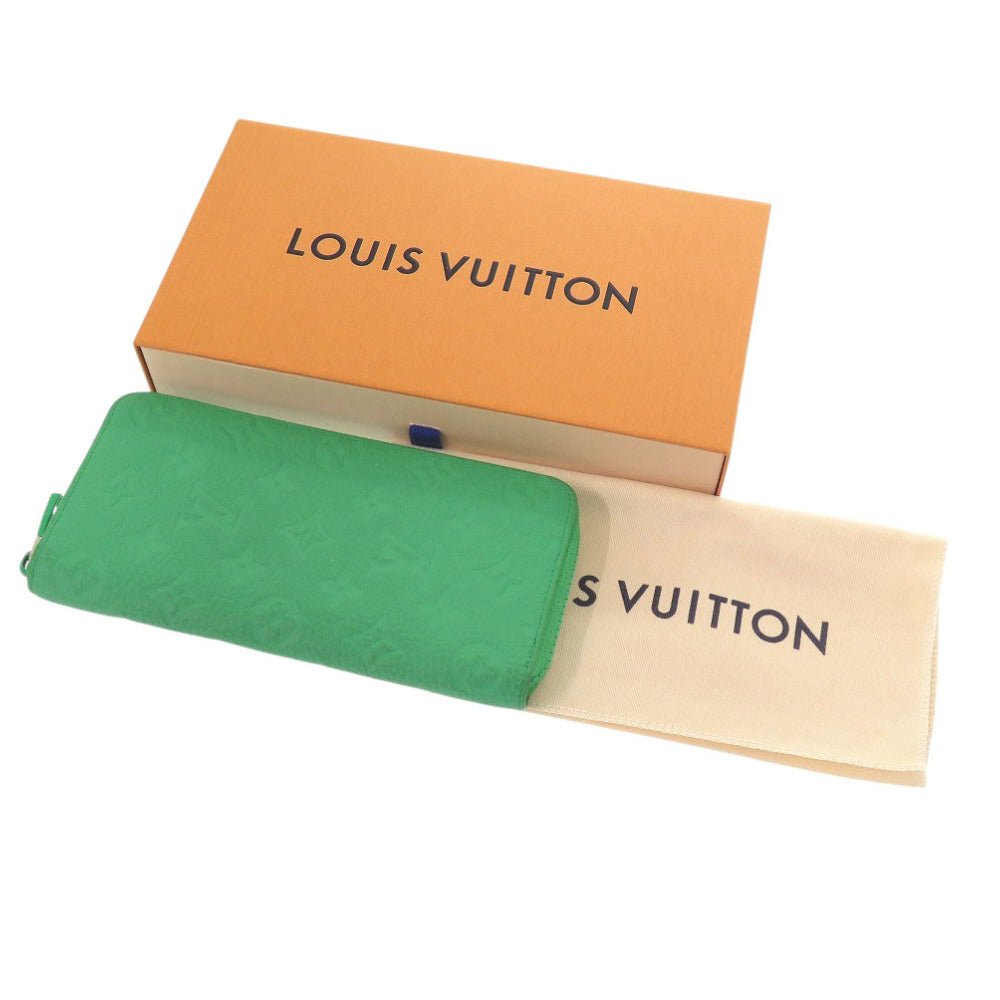 LOUIS VUITTON Long Wallet Purse M81549 Taurillon Clemence Leather Mint green Zippy Wallet Vertical | AlmaBagz