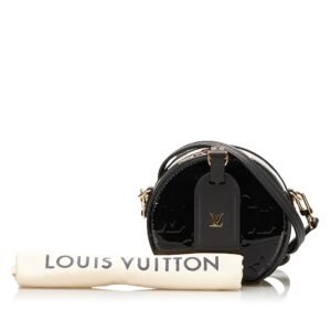 Louis Vuitton Boite Chapeau Souple Mini Black Monogram Vernis | AlmaBagz