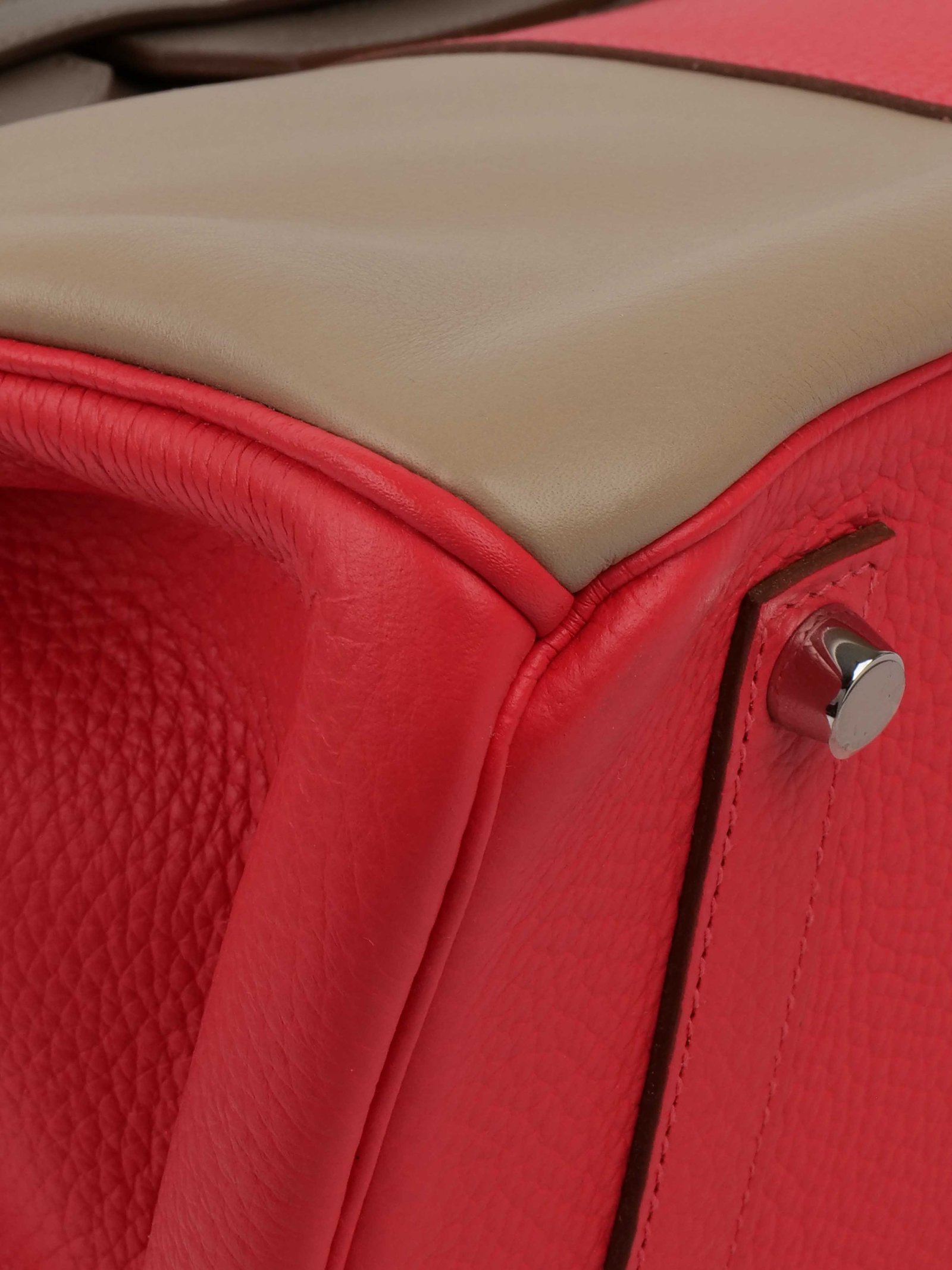 Hermes Limited Edition Tricolour Rose Jaipur, Argile and Etoupe Birkin 35. | AlmaBagz - Image 6