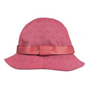 Gucci fuchsia pink Guccissima print Traditional Web Fedora | AlmaBagz