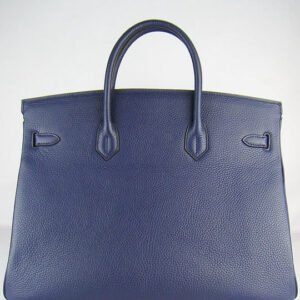 Hermes Birkin 35cm Togo Leather Handbags 6099 Dark Blue Golden | AlmaBagz
