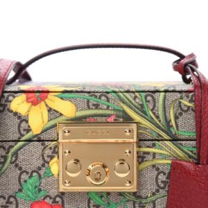 Gucci GG Supreme Monogram Flora Padlock Jewelry Case in Red | AlmaBagz