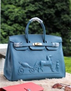 Hermes Birkin Horse Togo Leather Blue 35cm | AlmaBagz