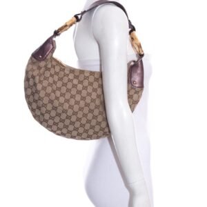 Gucci Tom Ford Era Vintage Monogram Crescent Shape Handbag | AlmaBagz