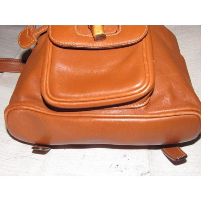 Gucci Vintage Pursesdesigner Purses Caramel Brown Leather Backpack | AlmaBagz