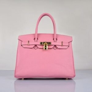 Hermes Birkin 30cm Togo Leather Handbags Cherry Pink Golden | AlmaBagz