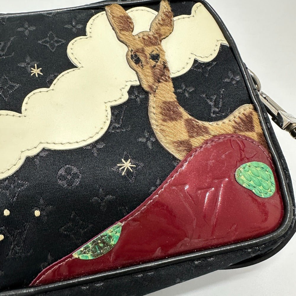 LOUIS VUITTON Shoulder Bag M92275 Satin black Monogram Satin Pochette Conte Do Fe Women Used | AlmaBagz - Image 13