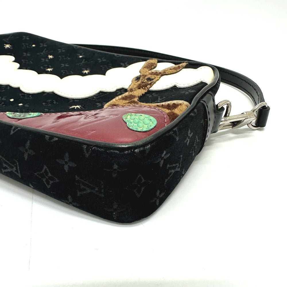 LOUIS VUITTON Shoulder Bag M92275 Satin black Monogram Satin Pochette Conte Do Fe Women Used | AlmaBagz - Image 3