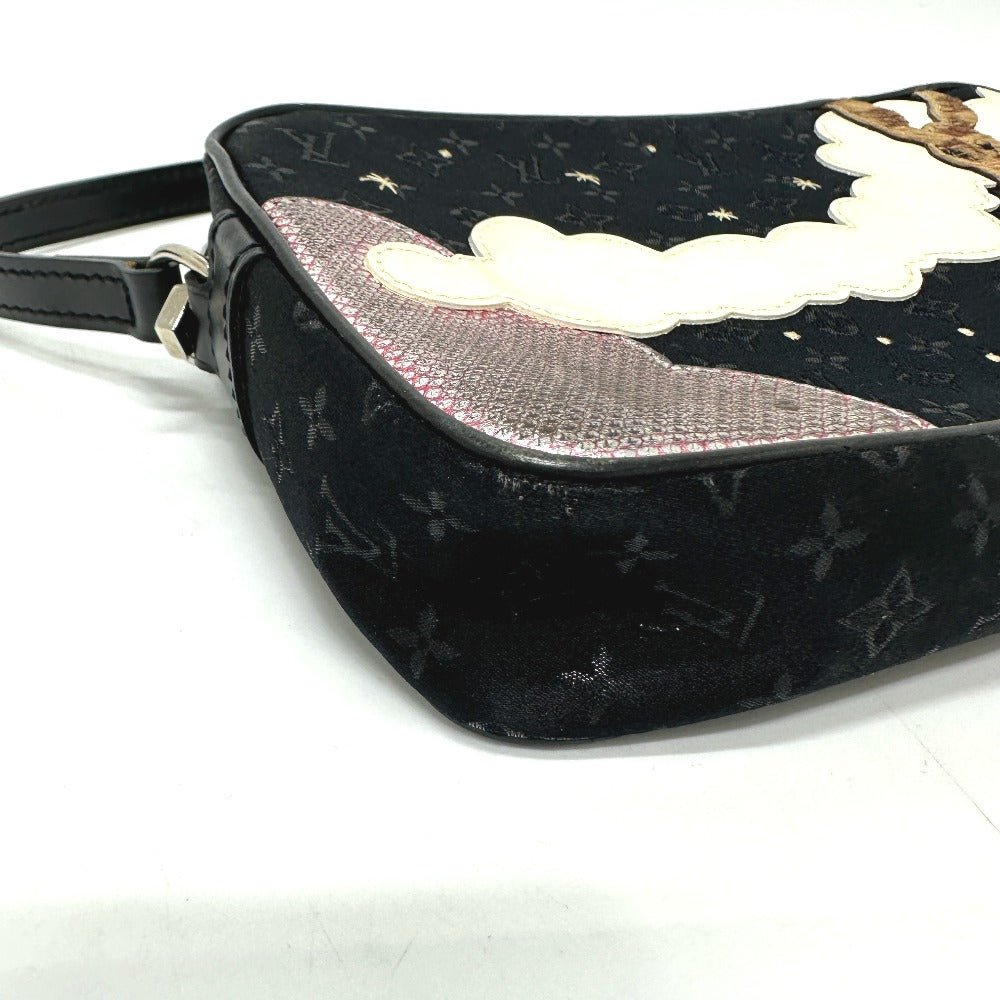 LOUIS VUITTON Shoulder Bag M92275 Satin black Monogram Satin Pochette Conte Do Fe Women Used | AlmaBagz - Image 4