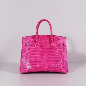 Hermes Birkin 30cm Crocodile Leather Bag With Strap Rose Gold | AlmaBagz