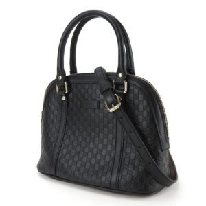 GUCCI Handbag 449654 leather black Micro Guccisima Women Used | AlmaBagz