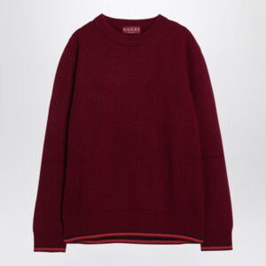 Gucci Burgundy Wool And Cashmere Jumper Men | AlmaBagz