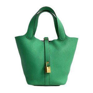 HERMES Handbag Taurillon Clemence green Picotan Lock PM Women Used | AlmaBagz