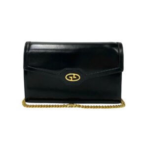 GUCCI Shoulder Bag leather black logo Metal Women Used | AlmaBagz