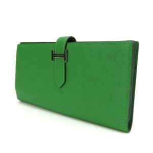 HERMES Long Wallet Purse Epsom Bamboo Beansufla Women Used | AlmaBagz