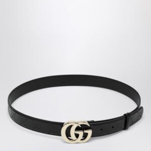 Gucci Gg Milano Black Leather Belt Women | AlmaBagz