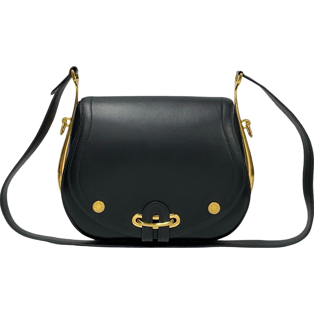 HERMES Shoulder Bag Boxcalf, Leather black Passkey Women Used | AlmaBagz