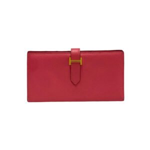 HERMES Long Wallet Purse Epsom pink Beansufla Women Used | AlmaBagz