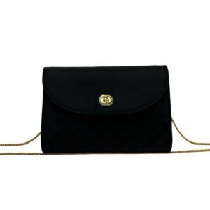 GUCCI Shoulder Bag Satin black Old Gucci | AlmaBagz