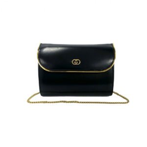 GUCCI Shoulder Bag leather black Old Gucci | AlmaBagz