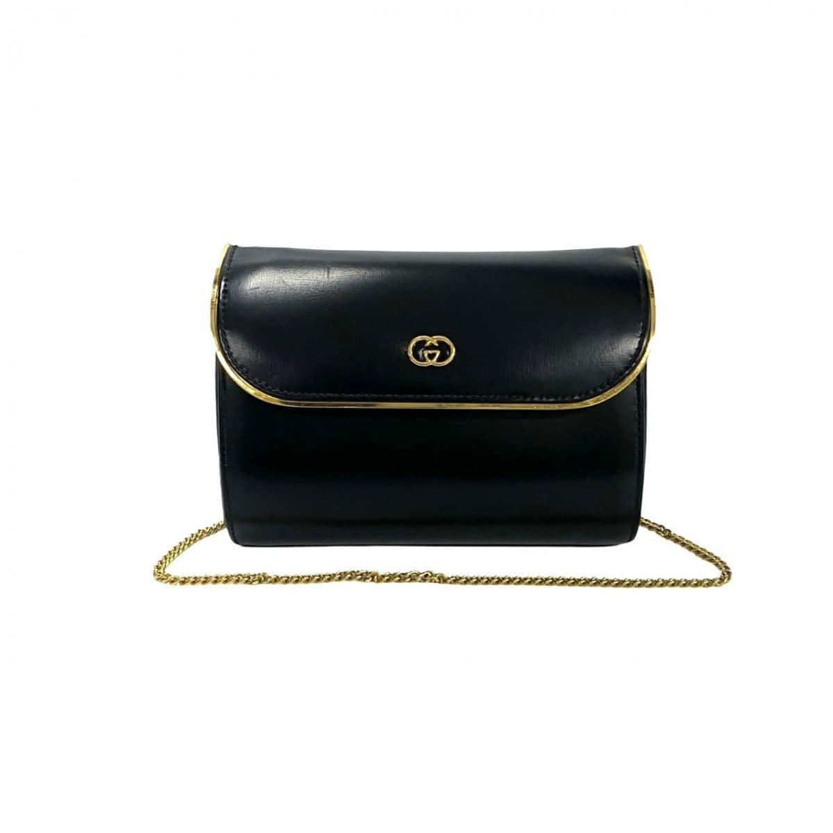 GUCCI Shoulder Bag leather black Old Gucci | AlmaBagz