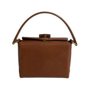 GUCCI Handbag leather Brown Turn lock Bamboo Women Used | AlmaBagz