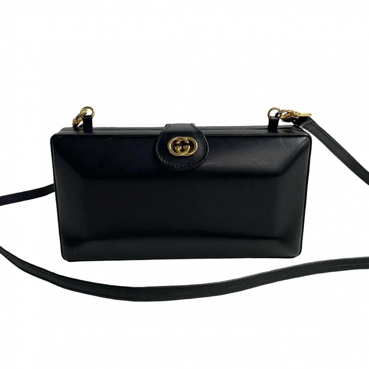 GUCCI Shoulder Bag leather black Old Gucci | AlmaBagz