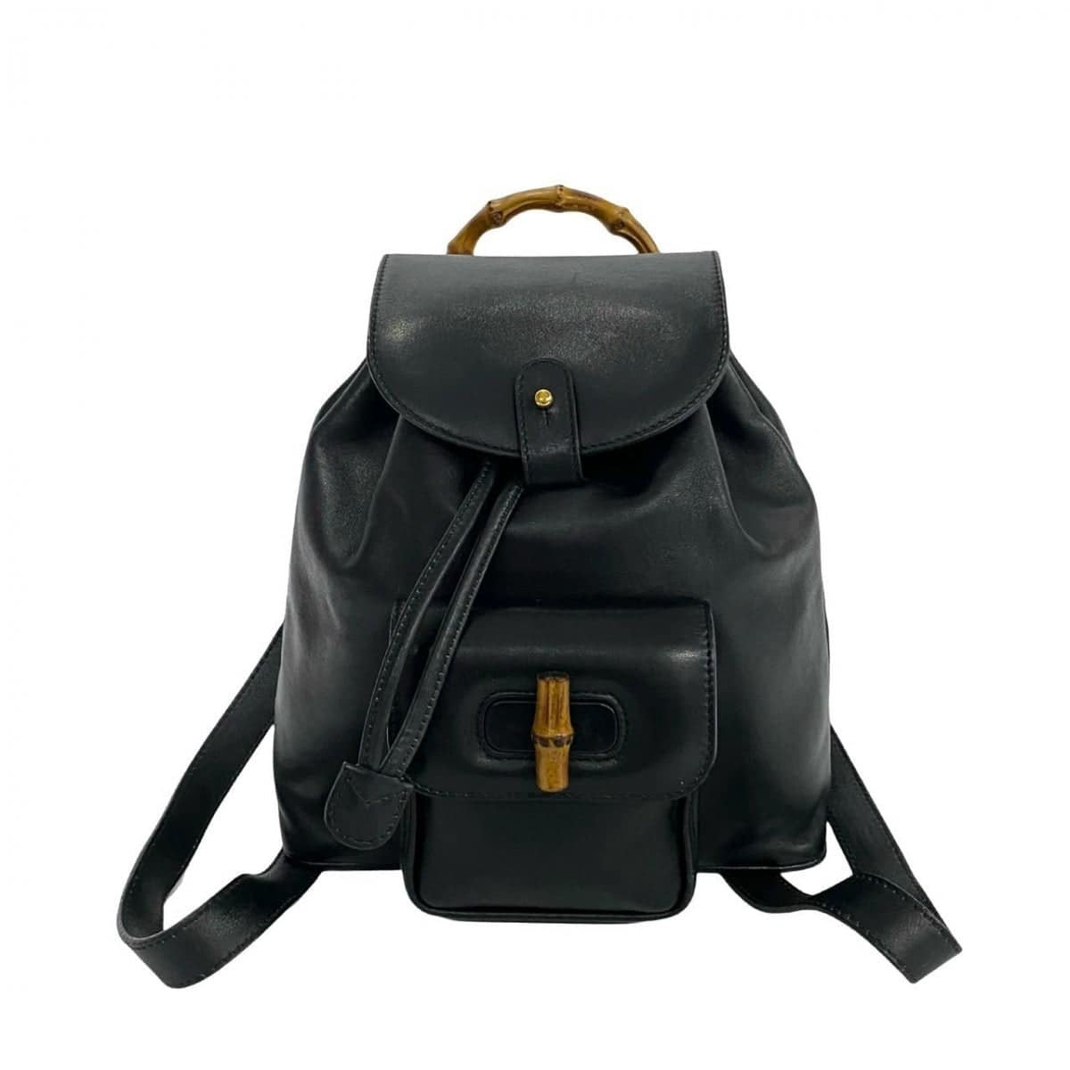 GUCCI Backpack leather black Bamboo | AlmaBagz