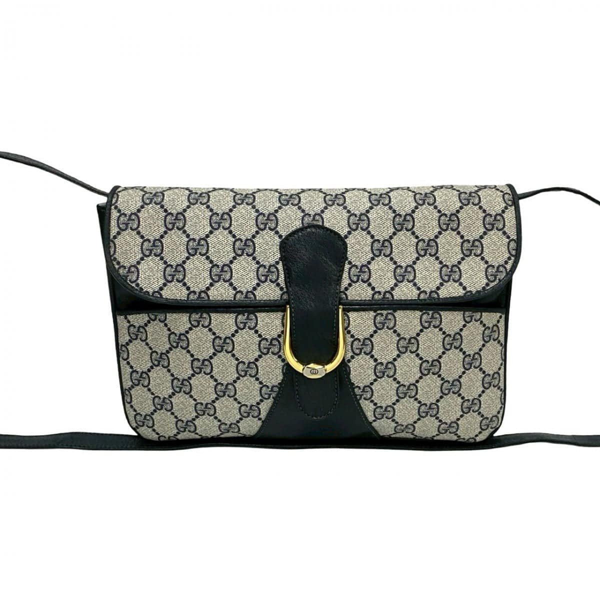GUCCI Shoulder Bag leather Navy | AlmaBagz