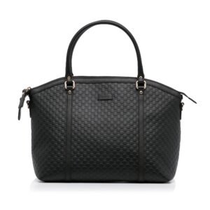 Gucci Dome Large Black Microguccisima Embossed Leather | AlmaBagz