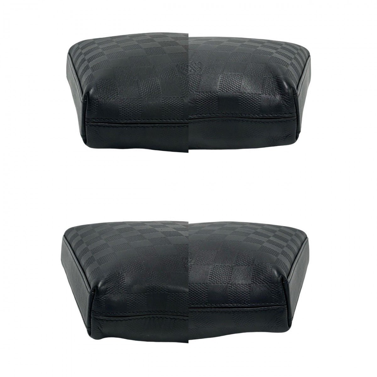 LOUIS VUITTON Shoulder Bag leather black Damier Anfini Pochette District | AlmaBagz - Image 7