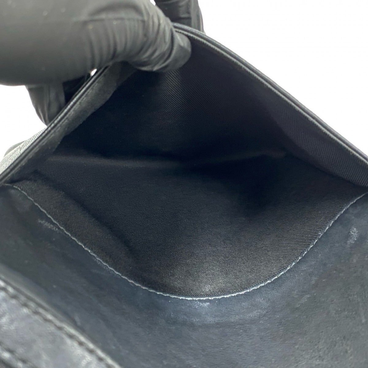 LOUIS VUITTON Shoulder Bag leather black Damier Anfini Pochette District | AlmaBagz - Image 8